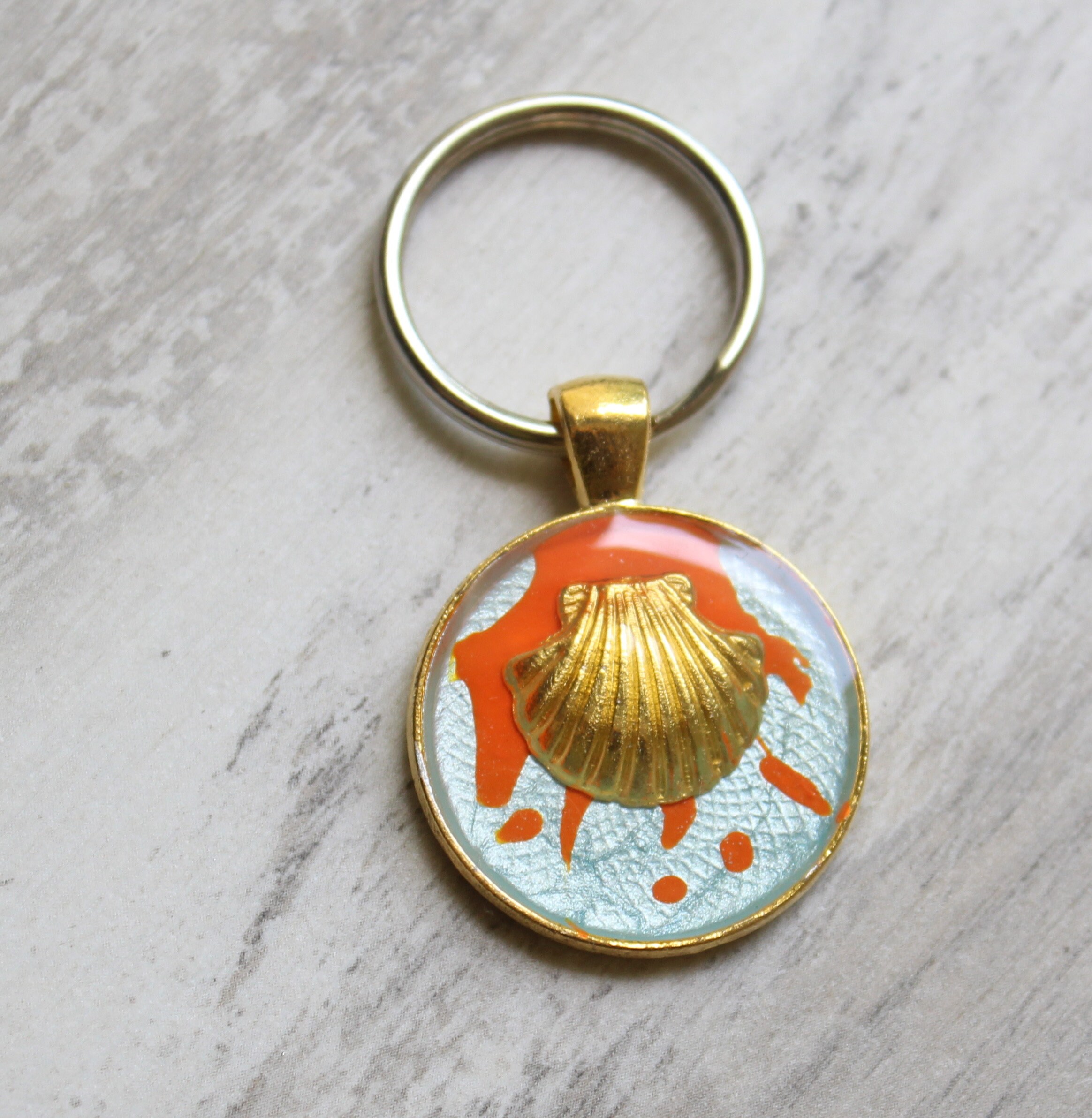 Seashell keyring ocean keychain Etsy