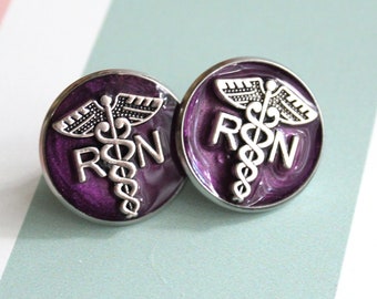 registered nurse pin, RN pinning ceremony, white coat ceremony, graduation gift, purple