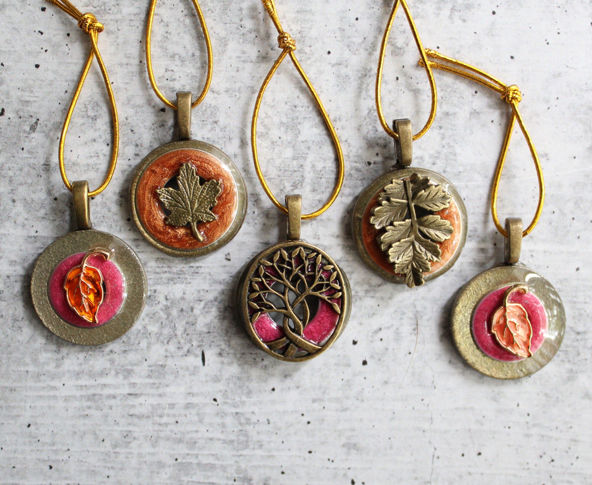 Fall tree ornaments set of 5 miniature tree table top tree Etsy