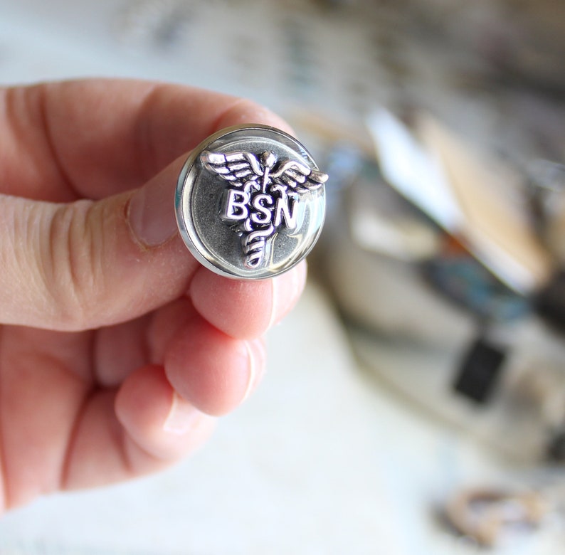 BSN pinning ceremony nurse graduation gift Gray Bachelor of Science nursing pin