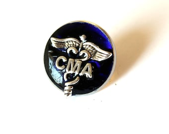 CMA Pin, Medical Assistant Caduceus Lapel Pin, Healthcare Professional Gift