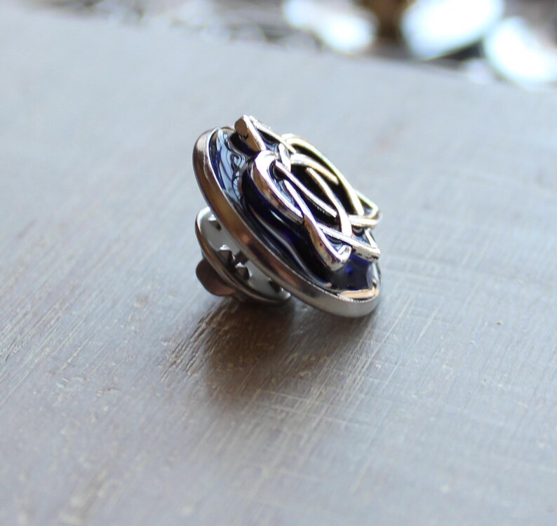 royal blue celtic knot tie tac wedding jewelry groomsmen gift anniversary gift Scottish wedding mens jewelry Irish wedding