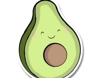 Kawaii Avocado Sticker | Waterproof Vinyl Decal