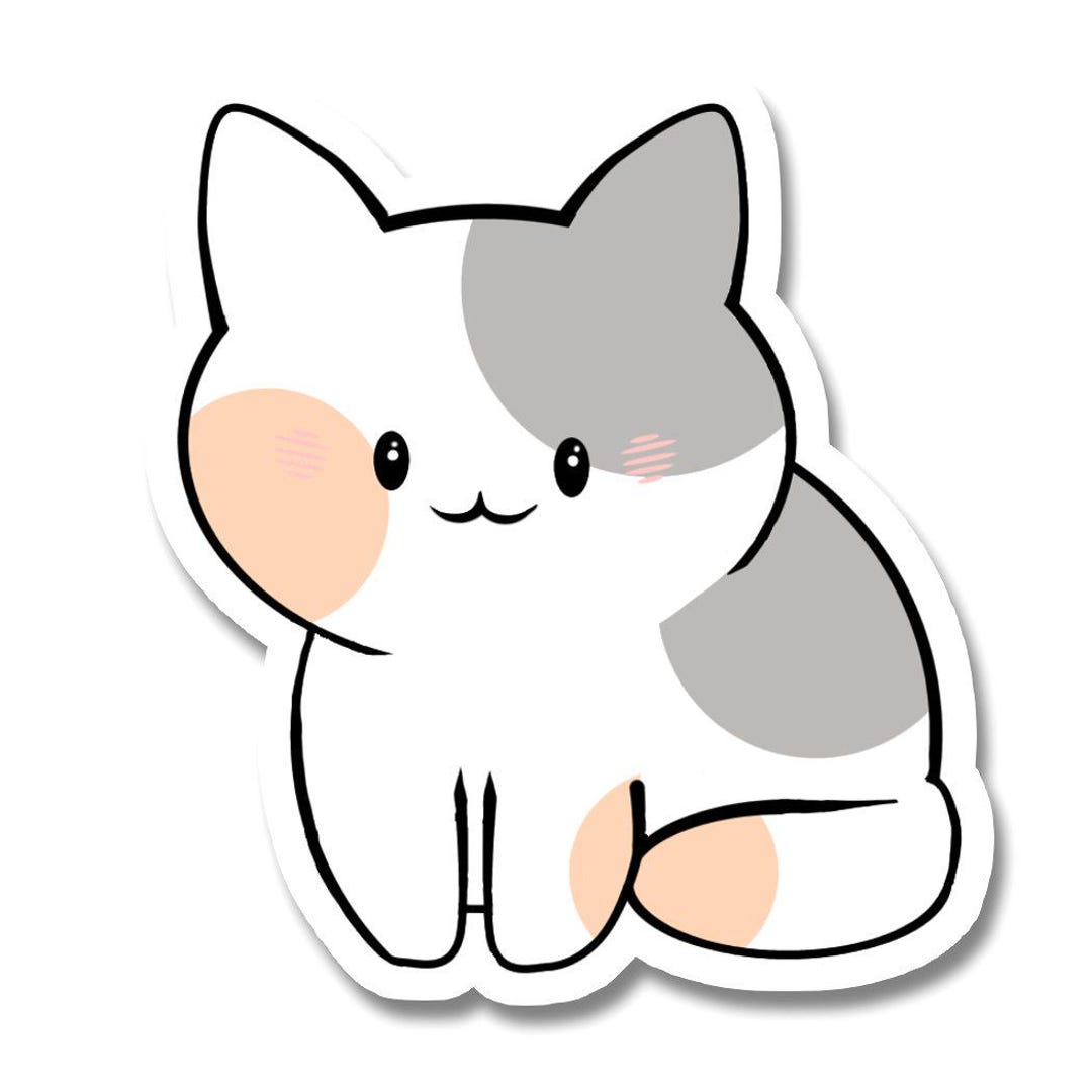 Kawaii Calico Cat Sticker | Waterproof Vinyl Laptop Decal - Etsy