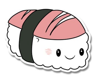 Adhesivo Kawaii Nigiri Roll: Vinilo Adhesivo de Sushi Impermeable