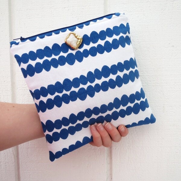 Striped Zippered Pouch