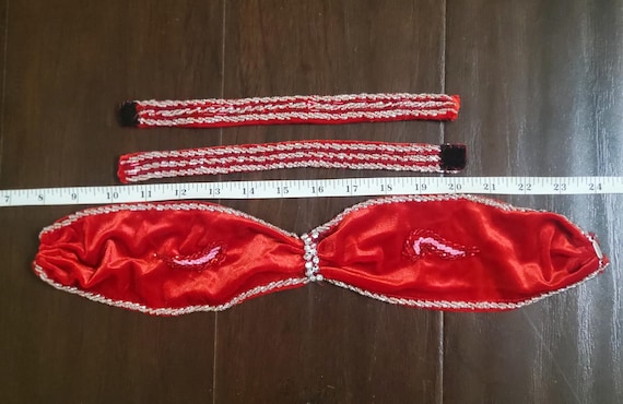 Egyptian professional belly dance red costume han… - image 7