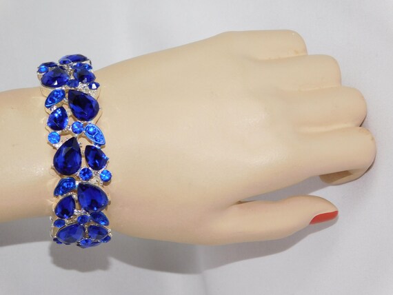 Adjustable Rhinestone Crystal Stretch Bracelet: G… - image 8