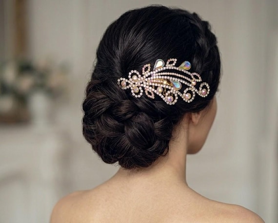 AB Decorative Combs Rhinestone Bridal Hair Comb Hair Accessories /3445