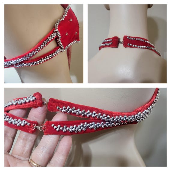 Egyptian professional belly dance red costume han… - image 5