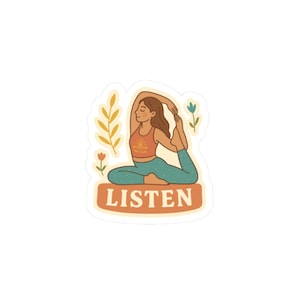 Yoga Pose Sticker: Meditation Decal, Mindfulness Laptop Art