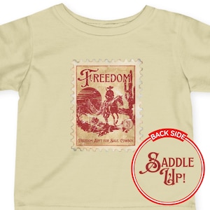 Freedom Cowboy Toddler Shirt: Western Patriotic Kids Tee