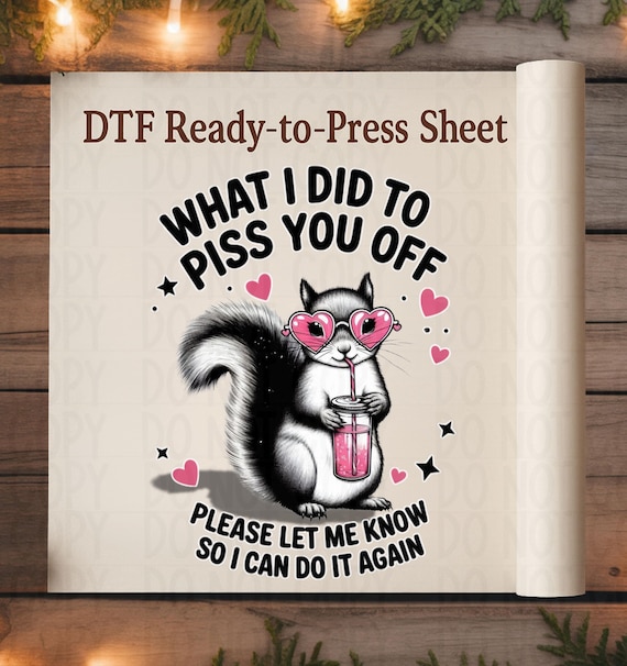 Sassy Squirrel DTF Transfer | Funny Attitude Shirt Design