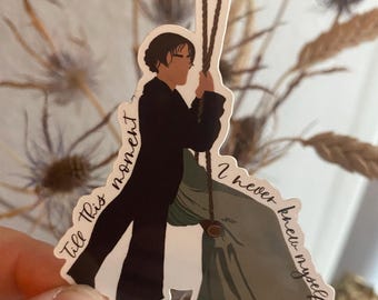 Pride and Prejudice Sticker: Jane Austen Quote, Book Lover Gift - Till This Moment I Never Knew My Self