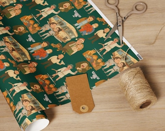 Christmas Vacation Wrapping Paper Green– Funny Retro Holiday Gift Wrap, Griswold Family Christmas Design, Vintage Movie Wrapping Paper