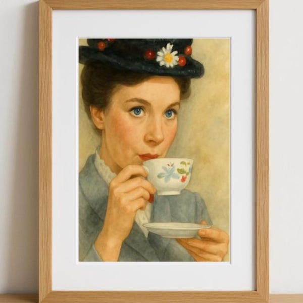 Praktisch perfekt in jeder Hinsicht - Mary Poppins inspirierter Tee-Porträt-Druck-Löffel voller Zucker