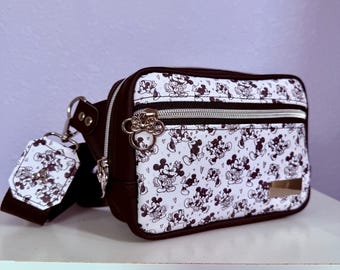 Custom Disney Mickey Mouse Crossbody Bag, Everyday Sling Pouch 7.5” x 5.5” x 2”