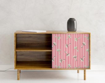 Floral Furniture Contact Paper, Peel and Stick Adhesive Wallpaper, Pink Mauve, Bloom Dresser Drawer Decor