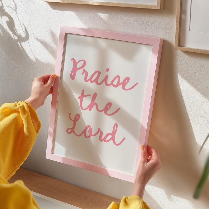 Christian Wall Art Printable Gallery Bundle, Pink Bible Verse Posters ...