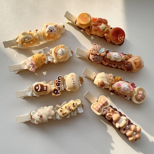 Kawaii Cream Resin Hair Clip | Handmade Dessert Barrettes about 3.5in