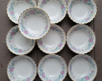 Vintage Syracuse Lilac Rose Floral Dessert Bowls