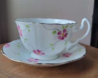 Vintage Floral Cup and Saucer Set