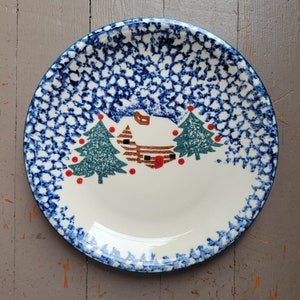 Vintage Tienshan Cabin in the Snow Chop Plate