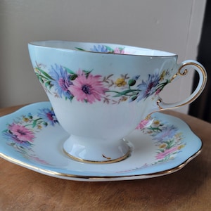 Vintage Floral Cup and Saucer Set