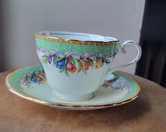 Vintage Floral Cup and Saucer Set