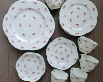 Vintage Shelley Rosebud Dishes