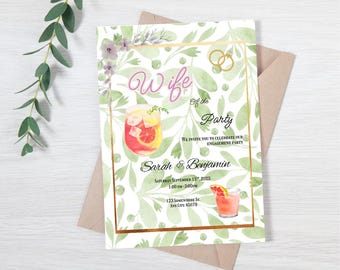 Botanical Cocktail Engagement Party Invitation Template