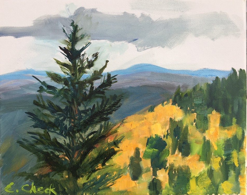Smoky Mountain View Original Oil Painting canvas 8x10