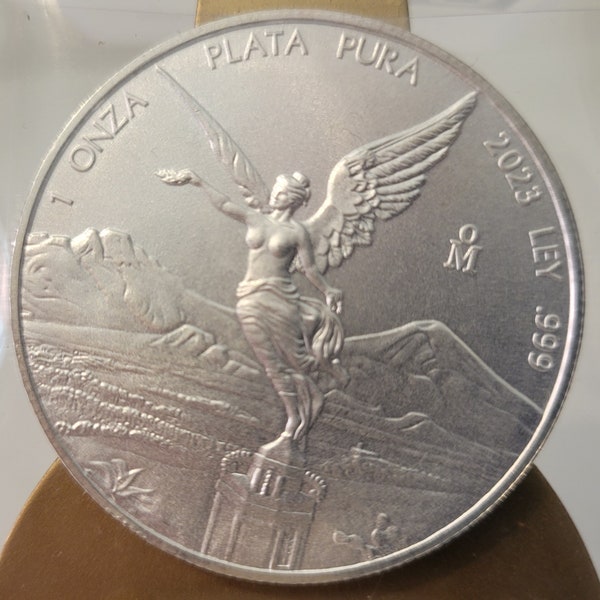 2023 Mexico Libertad 1 Oz .999 Silver Coin Onza BU Plata Pura- in Plastic Sleeve- Winged Angel