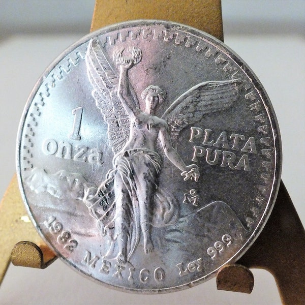 1982 1 oz Onza Mexico Libertad Gem BU UNC Ley .999 Plata Pura First Year Issue