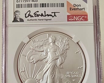 2023 American Silver Eagle MS 70 NGC First Day of Issue Don Everhart