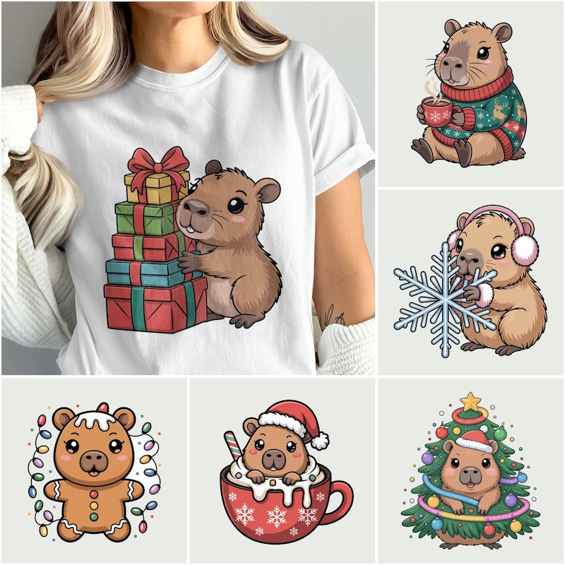 Capybara Navideño Png - Etsy Canada
