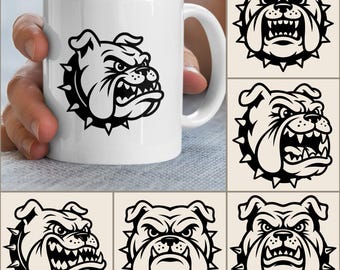 Bulldog Head SVG Bundle: Dog Breed Clipart, PNG, Digital Files