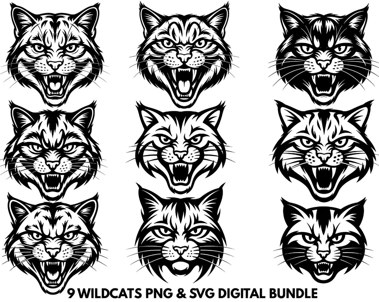 Wildcat Head Vector File Wildcat Head SVG PNG Digital Bundle (instant Download) - Etsy