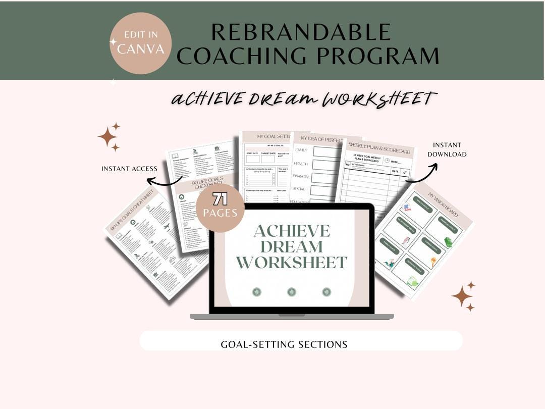 Achieve Dream Worksheet - Coaches or Therapists as a Tool for Clients ...