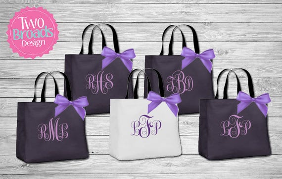 Bridal party tote bags SET OF 5 Bridesmaid Tote bridesmaid | Etsy