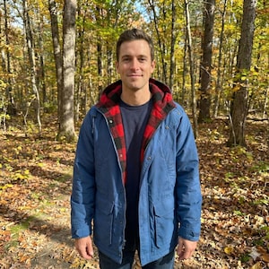 Vintage L.L. Bean Baxter State parka blauw buffel geruite voering jas L