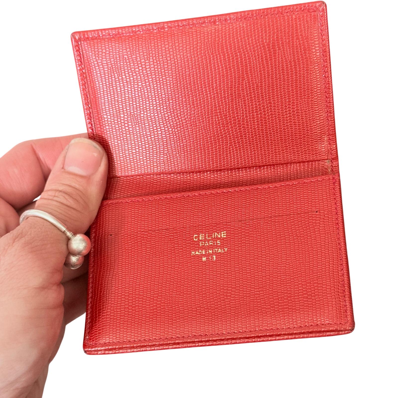 ✴︎ CELINE ✴︎ Vintage ✴︎ mini wallet Celine Paris Vintage Card Holder Red Leather Mini Wallet Gold Logo