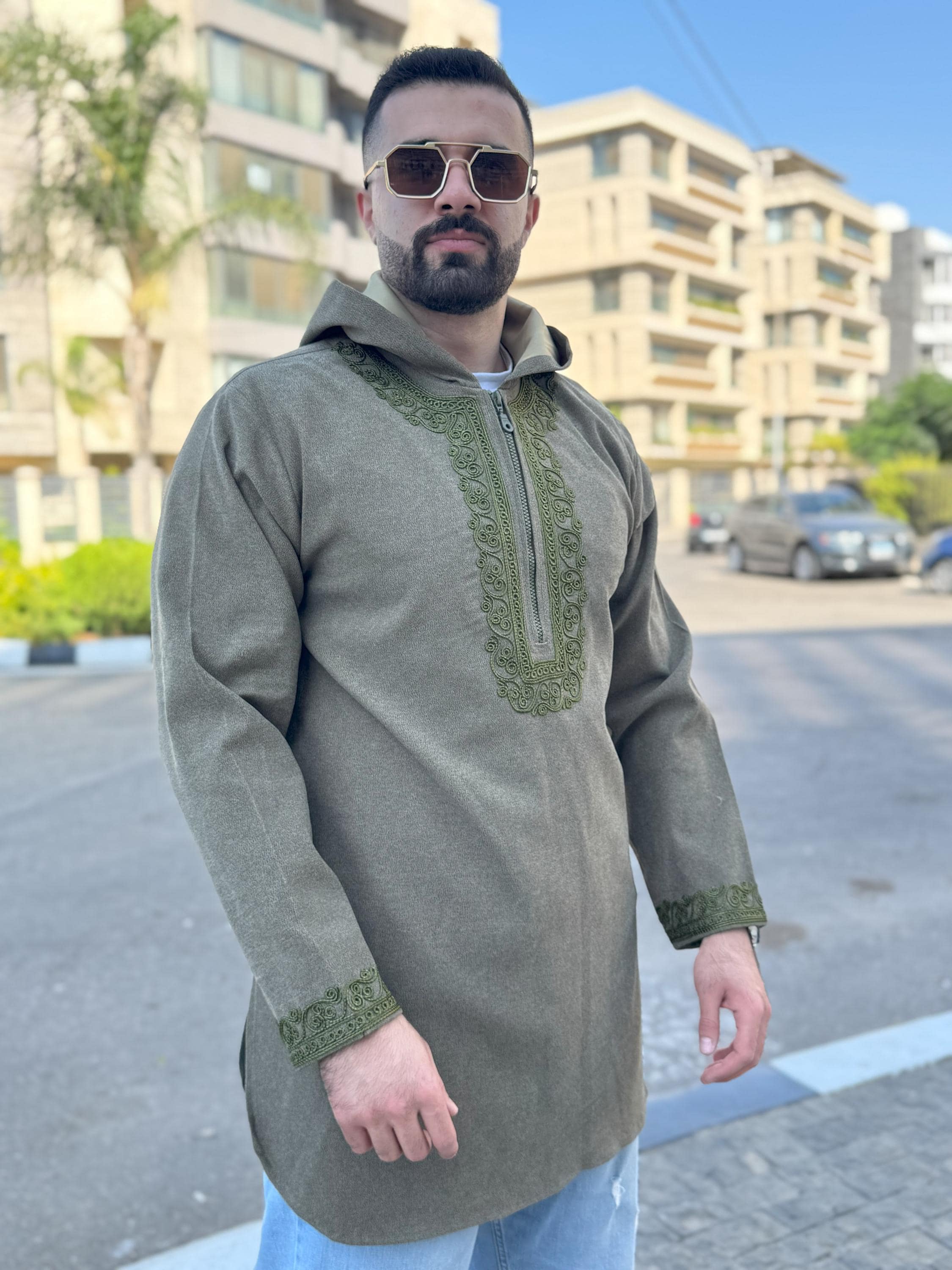 Traditional Moroccan Arabian Tunic With Intricate Embroidery, Boho