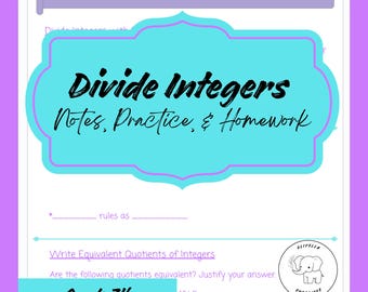 Integer Division Guided Notes: 7th Grade Math Practice (PDF Download)