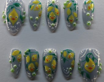 Ootori-sama Press On Nails: Spirited Away Anime, 3D Lemon Lace