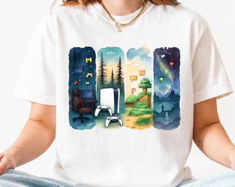 Cozy Gaming T-Shirt for Video Game Lover Tee Gaming Graphic Gift for Gamer Girl Shirt Gaming Life Comfy