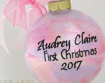 FIRST CHRISTMAS Personalized Glass Christmas Ornament Keepsake Gift