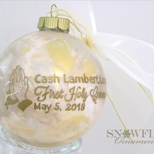 PERSONALIZED FIRST COMMUNION Glass Keepsake Ornament
