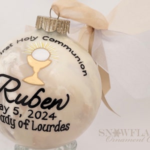 PERSONALIZED FIRST COMMUNION Glass Keepsake Ornament