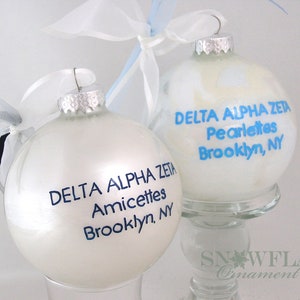 Upscale Personalized SORORITY or FRATERNITY LOGO Glass Ornament image 3